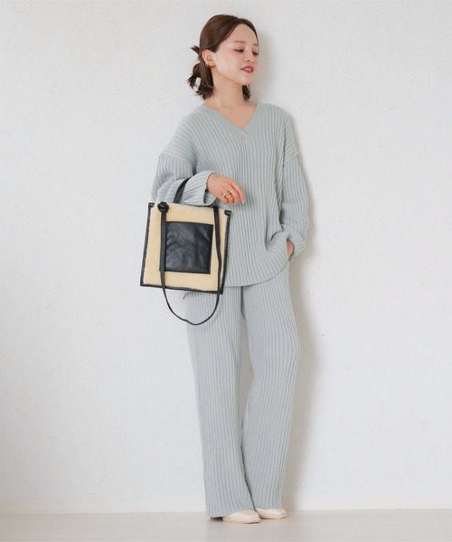 KOBE LETTUCE（コウベレタス）の「[ 田中亜希子さんコラボ ]　選べる2丈　リブニットパンツ（その他パンツ・レディース・ブラック/カーキ/ブルー系/ベージュ系・PM/M）」の18枚目の写真