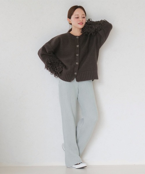 KOBE LETTUCE（コウベレタス）の「[ 田中亜希子さんコラボ ]　選べる2丈　リブニットパンツ（その他パンツ・レディース・ブラック/カーキ/ブルー系/ベージュ系・PM/M）」の9枚目の写真