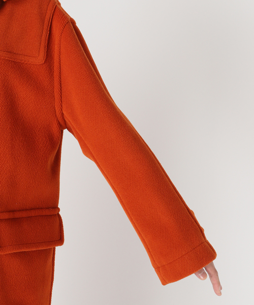 INVERTERE（インバーティア）の「INVERTERE(インバーティア) 別注 デタッチャブルヘリンボンダッフル（ダッフルコート・メンズ・オレンジ/ブラック・38/40）」の5枚目の写真