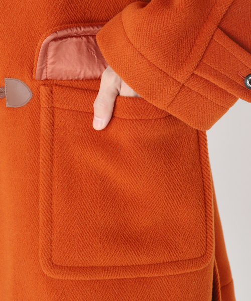 INVERTERE（インバーティア）の「INVERTERE(インバーティア) 別注 デタッチャブルヘリンボンダッフル（ダッフルコート・メンズ・オレンジ/ブラック・38/40）」の8枚目の写真