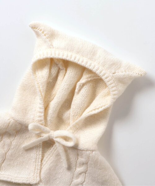 apres les cours（アプレレクール）の「耳付きベビーバラクラバ（ニットキャップ/ビーニー・キッズ・アイボリー・48）」の5枚目の写真