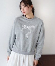 レースリボン刺繍スウェット