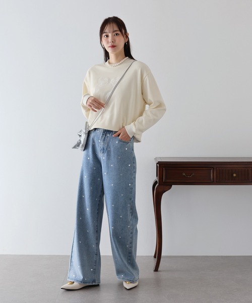 BLUEEAST(ブルーイースト)の「レースリボン刺繍スウェット(スウェット・レディース・チャコールグレー/グレー/アイボリー・MEDIUM)」の17枚目の写真