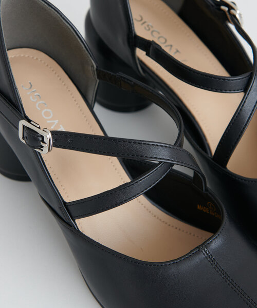 DISCOAT(ディスコート)の「【大型店・WEB限定】円柱ヒールクロスストラップシューズ(パンプス・レディース・ブラック・LARGE/MEDIUM/SMALL)」の20枚目の写真