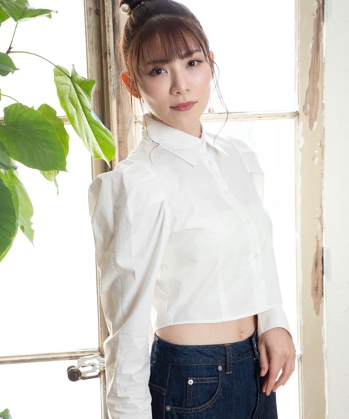 ブラウス シャツ 「ZOZOTOWN限定」LHP×Tenju/puff long sleeve cropped blouse/パフスリーブクロップド丈 L.H.P ブラウス シャツ 「ZOZOTOWN限定」LHP×Tenju/puff long