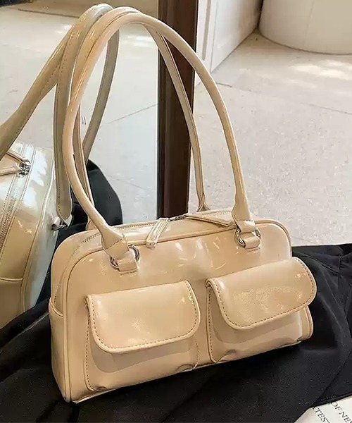 セール】ダブルフラップ ミニボストンバッグ（ハンドバッグ
