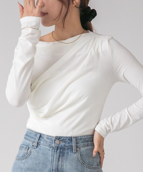 セール】ワンショルダーシアートップス（Tシャツ/カットソー