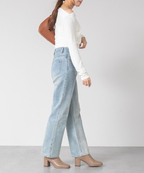 LUDLOW ワンショルダーシアトップス セール】ワンショルダーシアートップス（Tシャツ/カットソー