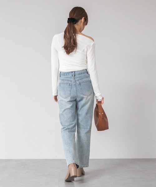 LUDLOW ワンショルダーシアトップス セール】ワンショルダーシアートップス（Tシャツ/カットソー