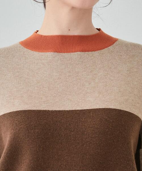 Cutie Blonde（キューティーブロンド）の「◆【S-LL】首元あったか レトロカラーブロッキングニット（ニット/セーター・レディース・ベージュ系4/ホワイト系7/ブラック系4・04/02/01/03）」の19枚目の写真