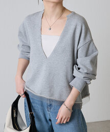 COLLAGE GALLARDAGALANTE | 深Vスウェット/WEB限定(Tシャツ/カットソー)