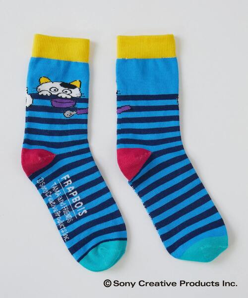 FRAPBOIS（フラボア）の「ボーダーソックス FRAPBOISｘタマ＆フレンズ（ソックス/靴下・レディース・ブラック/ブルー/ホワイト・FREE）」の5枚目の写真