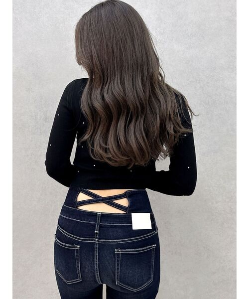 GYDA(ジェイダ)の「GDビジューニットトップス(ニット/セーター・レディース・オフホワイト/ブラック・FREE)」の6枚目の写真