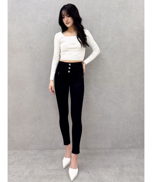 GYDA(ジェイダ)の「GDビジューニットトップス(ニット/セーター・レディース・オフホワイト/ブラック・FREE)」の19枚目の写真