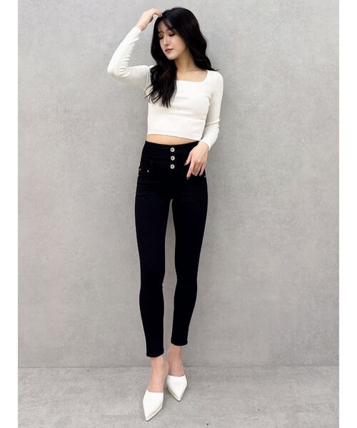 GYDA(ジェイダ)の「GDビジューニットトップス(ニット/セーター・レディース・オフホワイト/ブラック・FREE)」の22枚目の写真