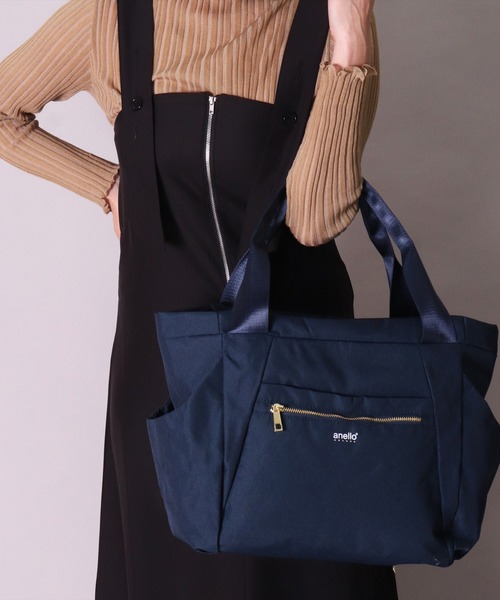 anello(アネロ)の「(LF)【anello】14ポケット 両面撥水加工 A4 トートバッグ(トートバッグ・レディース・ネイビー/ライトグレー/ブラック・ONE SIZE)」の3枚目の写真
