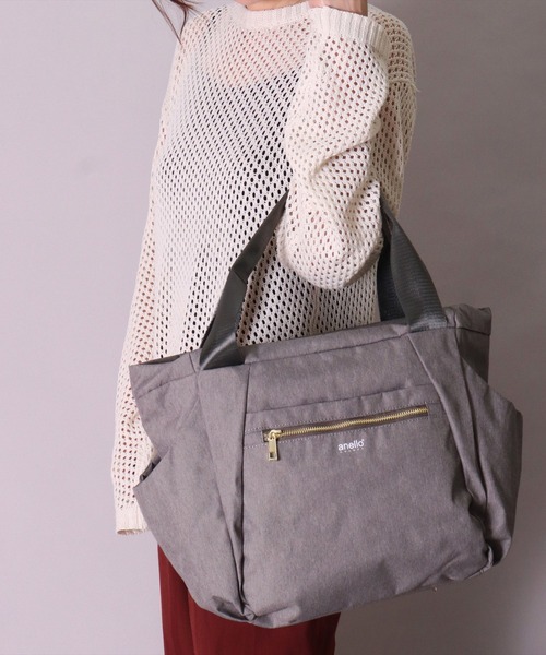 anello(アネロ)の「(LF)【anello】14ポケット 両面撥水加工 A4 トートバッグ(トートバッグ・レディース・ネイビー/ライトグレー/ブラック・ONE SIZE)」の1枚目の写真
