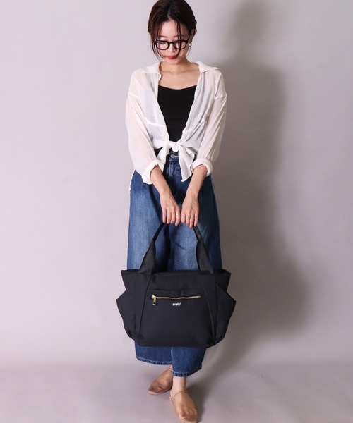 anello(アネロ)の「(LF)【anello】14ポケット 両面撥水加工 A4 トートバッグ(トートバッグ・レディース・ネイビー/ライトグレー/ブラック・ONE SIZE)」の5枚目の写真