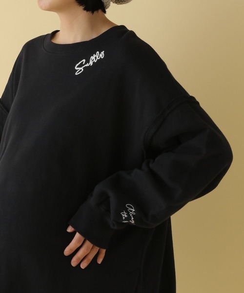 LEPSIM(レプシィム)の「【産前・産後対応】マタニティ/スリット刺繍チュニックワンピース 287571(マタニティウェア/グッズ・レディース・ブラック/オフホワイト/ライトグレー/ピンク・FREE)」の22枚目の写真