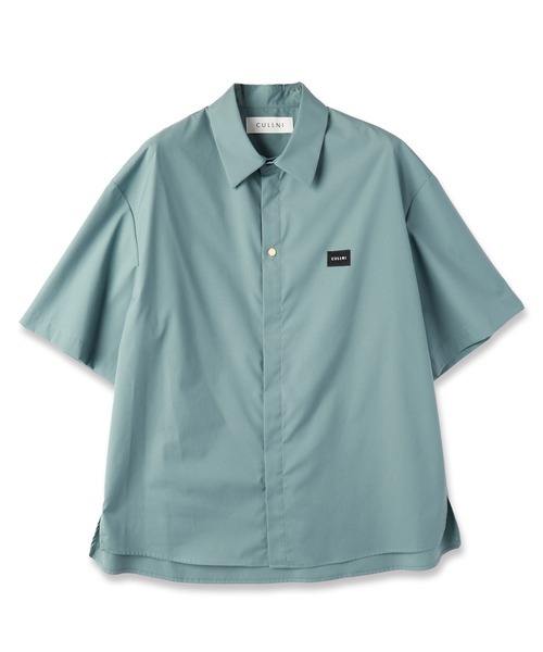 Broad Cloth Embroidery Patch Short Sleeve Shirt（シャツ