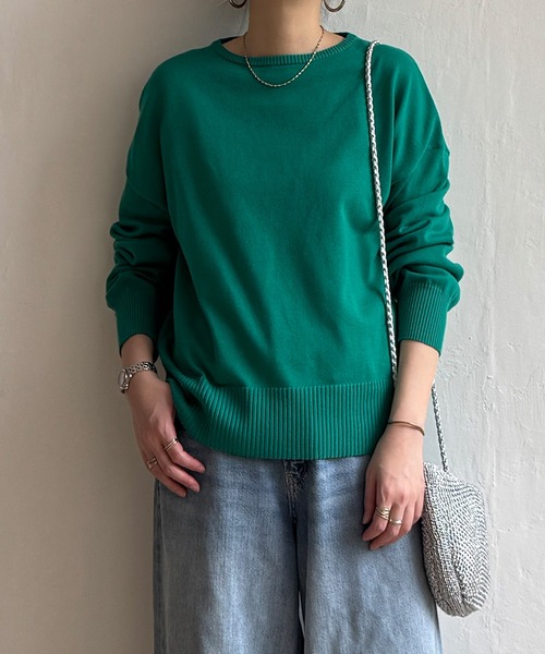 LBC(エルビーシー)の「ドロップショルダーニット(ニット/セーター・レディース・ベージュ/イエロー/グリーン/ホワイト・M)」の3枚目の写真