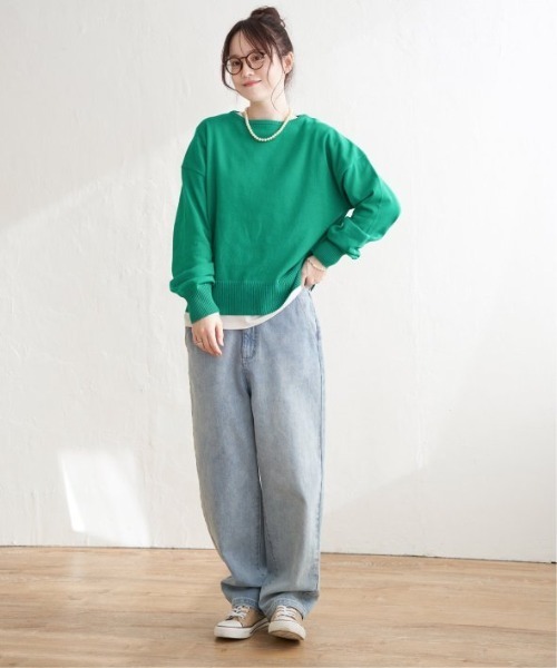 LBC(エルビーシー)の「ドロップショルダーニット(ニット/セーター・レディース・ベージュ/イエロー/グリーン/ホワイト・M)」の14枚目の写真