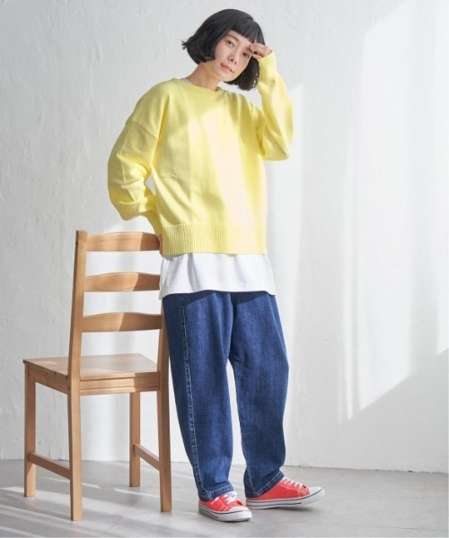 LBC(エルビーシー)の「ドロップショルダーニット(ニット/セーター・レディース・ベージュ/イエロー/グリーン/ホワイト・M)」の8枚目の写真