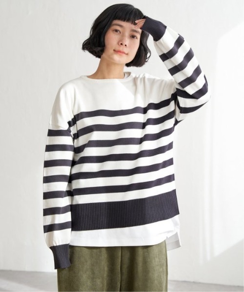 LBC(エルビーシー)の「ドロップショルダーニット(ニット/セーター・レディース・ベージュ/イエロー/グリーン/ホワイト・M)」の20枚目の写真