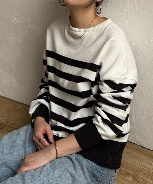 LBC(エルビーシー)の「ドロップショルダーニット(ニット/セーター・レディース・ベージュ/イエロー/グリーン/ホワイト・M)」の18枚目の写真