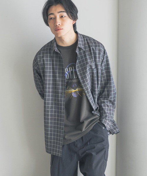 LOWRYS FARM(ローリーズファーム)の「シアサッカーチェックシャツLS 321317(シャツ/ブラウス・メンズ・グレー/ブルー/チャコールグレー・MEDIUM/LARGE)」の7枚目の写真