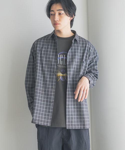 LOWRYS FARM(ローリーズファーム)の「シアサッカーチェックシャツLS 321317(シャツ/ブラウス・メンズ・グレー/ブルー/チャコールグレー・MEDIUM/LARGE)」の8枚目の写真