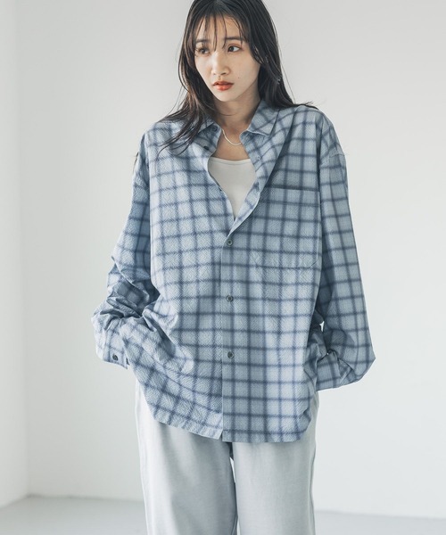 LOWRYS FARM(ローリーズファーム)の「シアサッカーチェックシャツLS 321317(シャツ/ブラウス・メンズ・グレー/ブルー/チャコールグレー・MEDIUM/LARGE)」の15枚目の写真