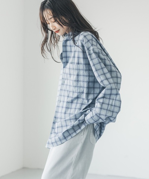 LOWRYS FARM(ローリーズファーム)の「シアサッカーチェックシャツLS 321317(シャツ/ブラウス・メンズ・グレー/ブルー/チャコールグレー・MEDIUM/LARGE)」の16枚目の写真