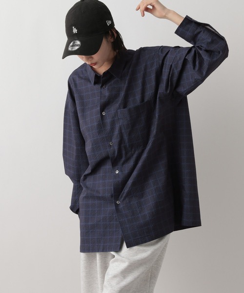 LOWRYS FARM(ローリーズファーム)の「シアサッカーチェックシャツLS 321317(シャツ/ブラウス・メンズ・グレー/ブルー/チャコールグレー・MEDIUM/LARGE)」の20枚目の写真