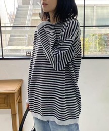 フード付きボーダーセーター