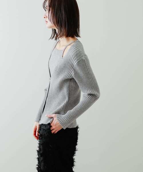 SENSE OF PLACE by URBAN RESEARCH(センスオブプレイスバイアーバンリサーチ)の「アンサンブルレイヤードセーター(ニット/セーター・レディース・グレー/アイボリー/ブラック・ONE)」の22枚目の写真