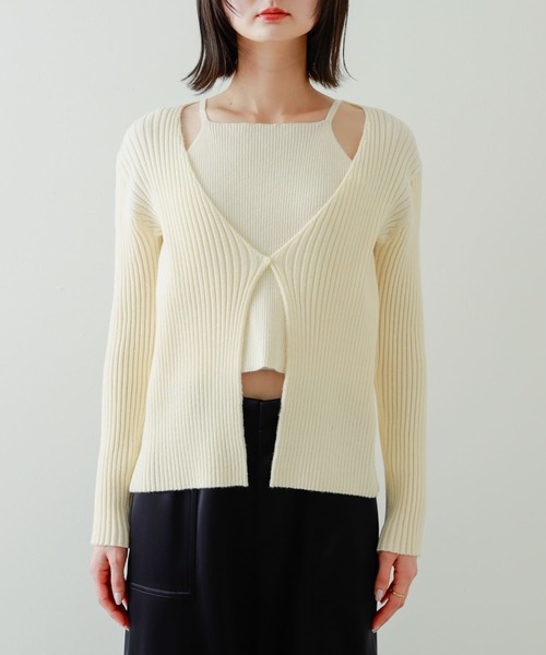 SENSE OF PLACE by URBAN RESEARCH(センスオブプレイスバイアーバンリサーチ)の「アンサンブルレイヤードセーター(ニット/セーター・レディース・グレー/アイボリー/ブラック・ONE)」の19枚目の写真