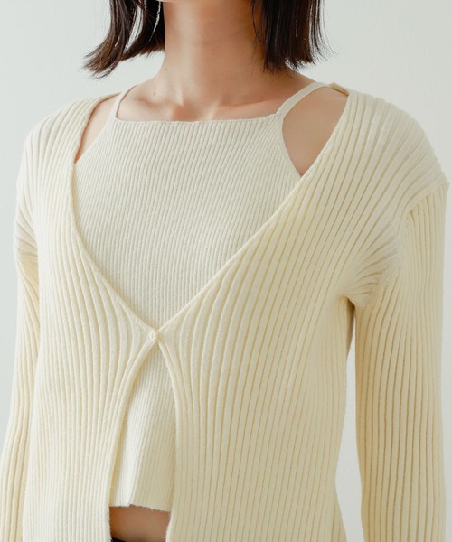 SENSE OF PLACE by URBAN RESEARCH(センスオブプレイスバイアーバンリサーチ)の「アンサンブルレイヤードセーター(ニット/セーター・レディース・グレー/アイボリー/ブラック・ONE)」の16枚目の写真