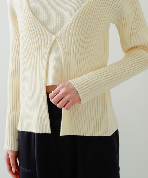 SENSE OF PLACE by URBAN RESEARCH(センスオブプレイスバイアーバンリサーチ)の「アンサンブルレイヤードセーター(ニット/セーター・レディース・グレー/アイボリー/ブラック・ONE)」の15枚目の写真