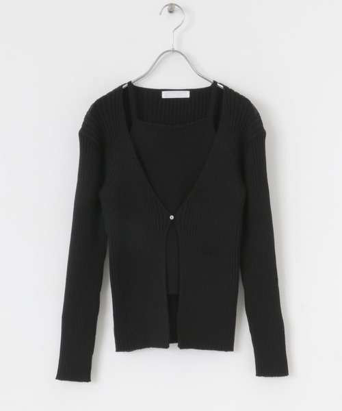 SENSE OF PLACE by URBAN RESEARCH(センスオブプレイスバイアーバンリサーチ)の「アンサンブルレイヤードセーター(ニット/セーター・レディース・グレー/アイボリー/ブラック・ONE)」の14枚目の写真