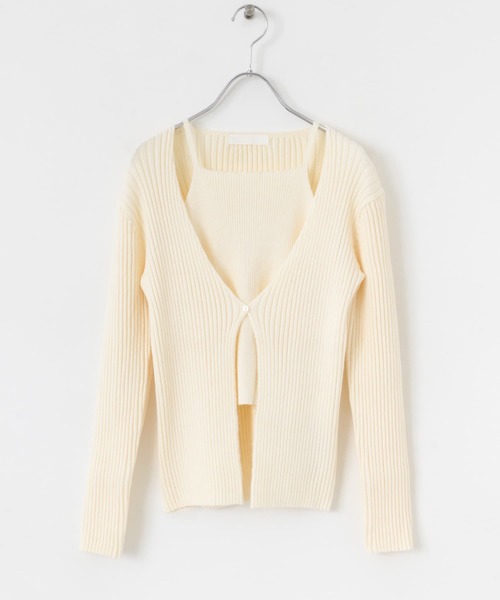 SENSE OF PLACE by URBAN RESEARCH(センスオブプレイスバイアーバンリサーチ)の「アンサンブルレイヤードセーター(ニット/セーター・レディース・グレー/アイボリー/ブラック・ONE)」の13枚目の写真