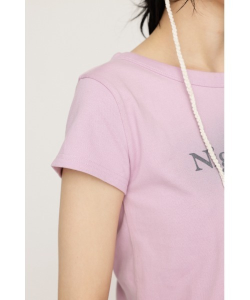 SLY（スライ）の「SPRAY LOGO COMPACT T/SH スプレー ロゴ コンパクト Tシャツ（Tシャツ/カットソー・レディース・ライトブラック/ネイビー/ピンク・FREE）」の19枚目の写真