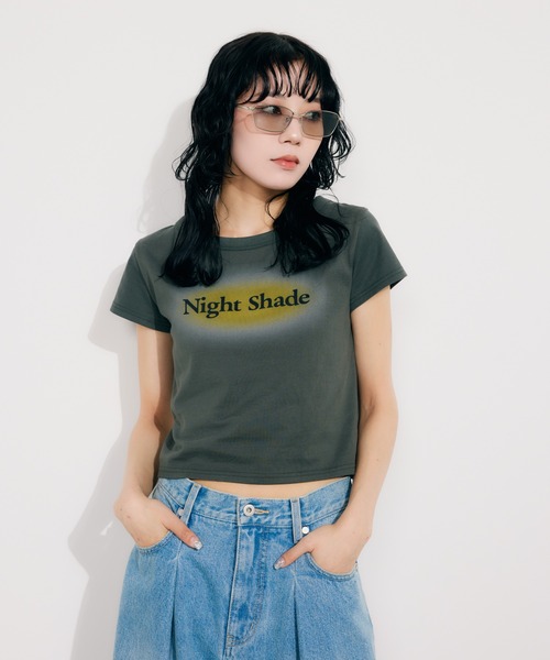 SLY（スライ）の「SPRAY LOGO COMPACT T/SH スプレー ロゴ コンパクト Tシャツ（Tシャツ/カットソー・レディース・ライトブラック/ネイビー/ピンク・FREE）」の11枚目の写真
