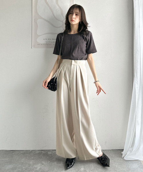 classicalelf(クラシカルエルフ)の「抜け感&二の腕カバーの優等生。前後2wayジャガードトップス(半袖)(Tシャツ/カットソー・レディース・ライトグレー/チャコール/ブラック/アイボリー・LARGE/MEDIUM/SMALL/X-LARGE)」の18枚目の写真