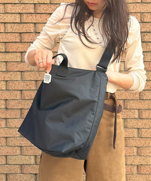 FREDRIK PACKERS(フレドリックパッカーズ)の「【FREDRIK PACKERS】≪別注≫STAND UP TOTE / 2WAYショルダートート/A4ファイル収納/PC/ショルダートート/ワンショルダー(ショルダーバッグ・レディース・グレー/オリーブ/ブラック・FREE)」の7枚目の写真