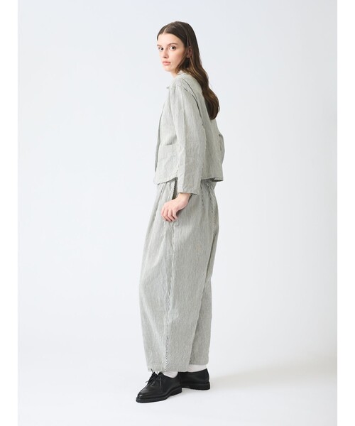 mizuiroind(ミズイロインド)の「mizuiro ind ヒッコリーワイドテーパードパンツ(その他パンツ・レディース・キナリ/インディゴブルー/ネイビー・FREE)」の11枚目の写真