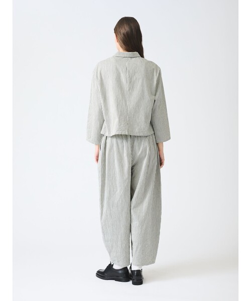 mizuiroind(ミズイロインド)の「mizuiro ind ヒッコリーワイドテーパードパンツ(その他パンツ・レディース・キナリ/インディゴブルー/ネイビー・FREE)」の12枚目の写真