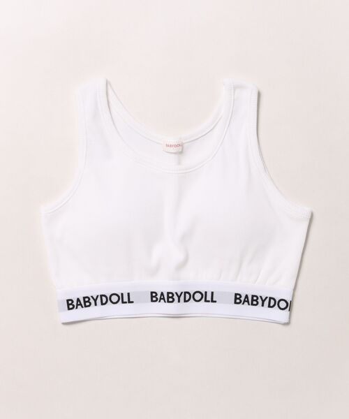 BABYDOLL（ベビードール）の「【カップ付】ロゴショート丈 タンクトップ 0249K（タンクトップ・キッズ・ブラック/ホワイト/アッシュグレー/ピンク系その他7・140-150cm）」の2枚目の写真