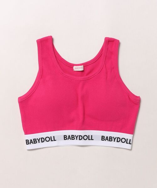 BABYDOLL（ベビードール）の「【カップ付】ロゴショート丈 タンクトップ 0249K（タンクトップ・キッズ・ブラック/ホワイト/アッシュグレー/ピンク系その他7・140-150cm）」の4枚目の写真