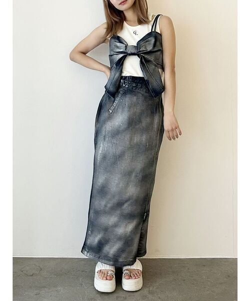 CALNAMUR（カルナムール）の「GLITTER DENIM RIBBON BUSTIER/グリッターデニムリボンビスチェ【セットアップ着用可】（シャツ/ブラウス・レディース・ライトブルー/インディゴブルー・FREE）」の17枚目の写真